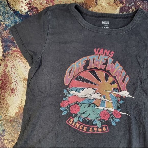 Vans Authentic “Off The Wall” Custom Classics since 1966 Youth Large  Tshirt - Picture 3 of 10